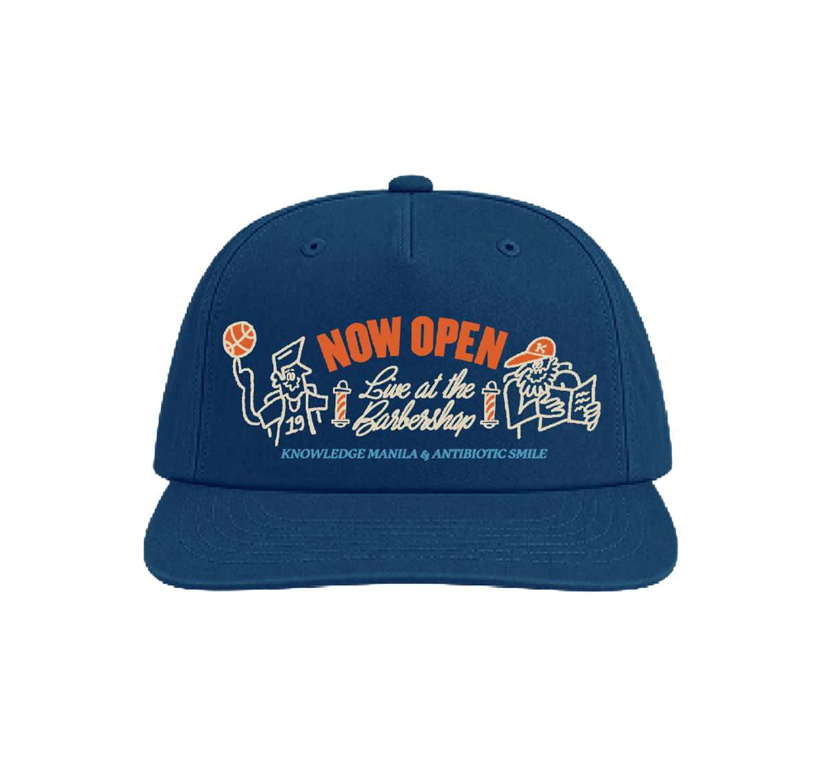 Antibiotic Smile Barbershop Cap Blue